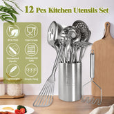 12 PCS Stainless Steel Kitchen Utensils Set