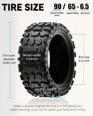 11 Inches 90/65-6.5 Electric Scooter Off Road Outer Tire