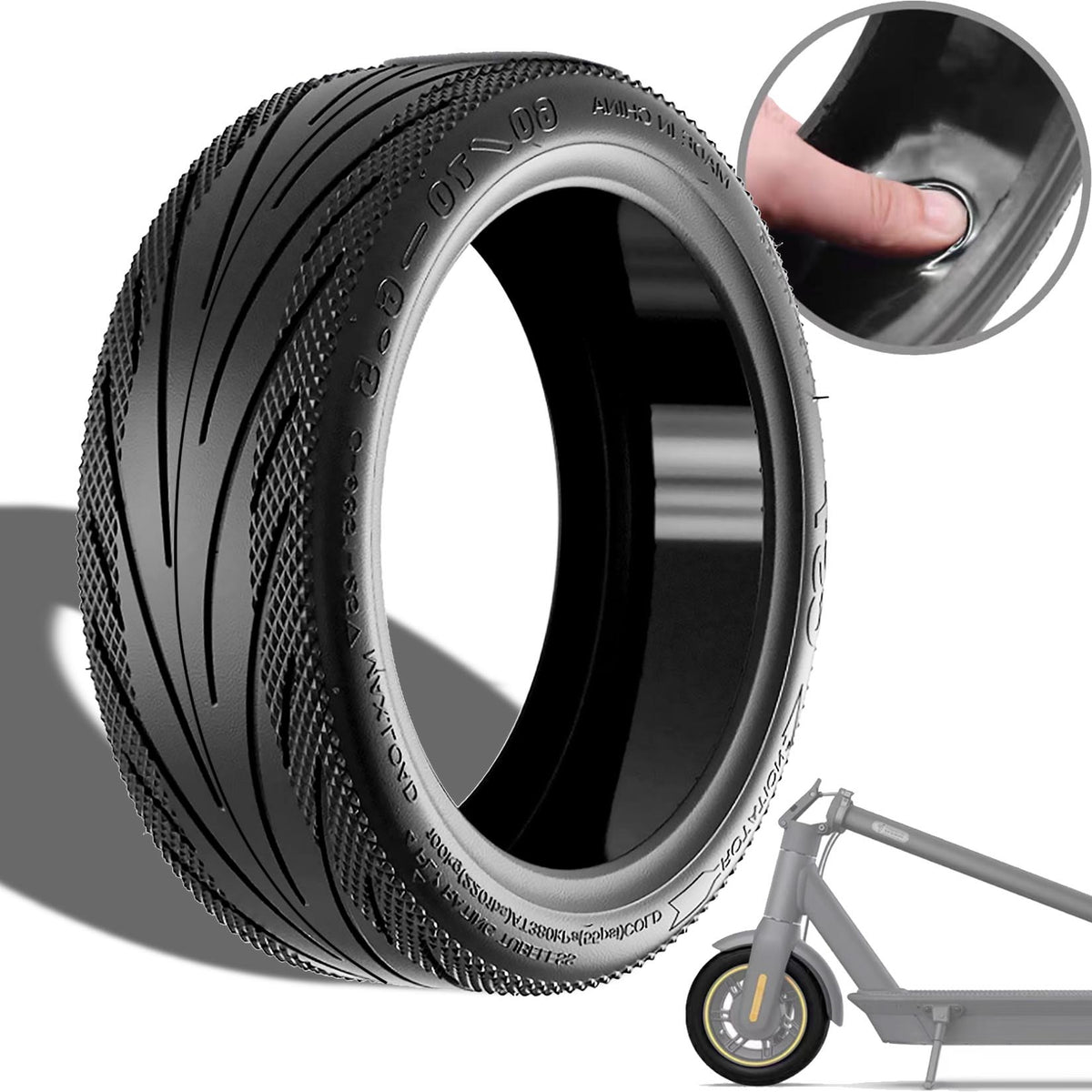 10x2.5 Inches Self-repair Vacuum Outer Tire for Electric Scooter