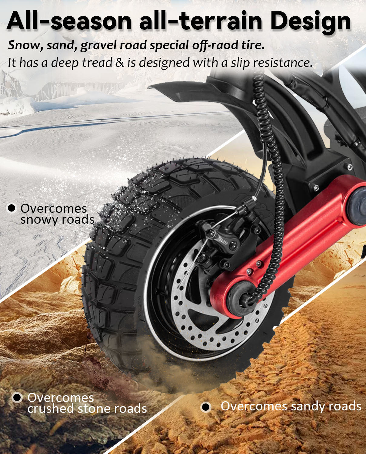 GLDYTIMES 10x2.75 70/65-6.5 Off Road Tire, 10 Inch 10x2.70-6.5 Scooter Vacuum Tire Replacement for Hiboy Titan Pro Max3 Evercross H5 HB24 Hover-1 Alpha Emove Cruiser Electric Scooter, Front Rear Tyre