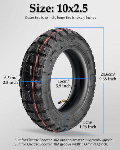 1 Set 10x2.5 Inches Off-road Outer Tire & Inner Tube