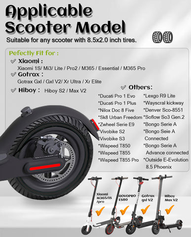 8.5 x 2.0 Inches Anti-explosion Electric Scooter Solid Tire-Black*2 pieces