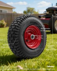 13x5.00-6 Tire and wheel, Solid Lawn Mower Tire, Tubeless Lawn Tractor Wheel, 3"-6" Offset Hub and 3/4" or 5/8" Bushings, Wear-resistant, Anti-punture, 2PCS