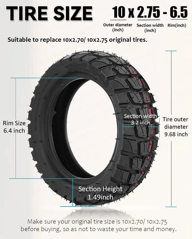 10x2.75 Inches Off Road Front Rear Outer Tire