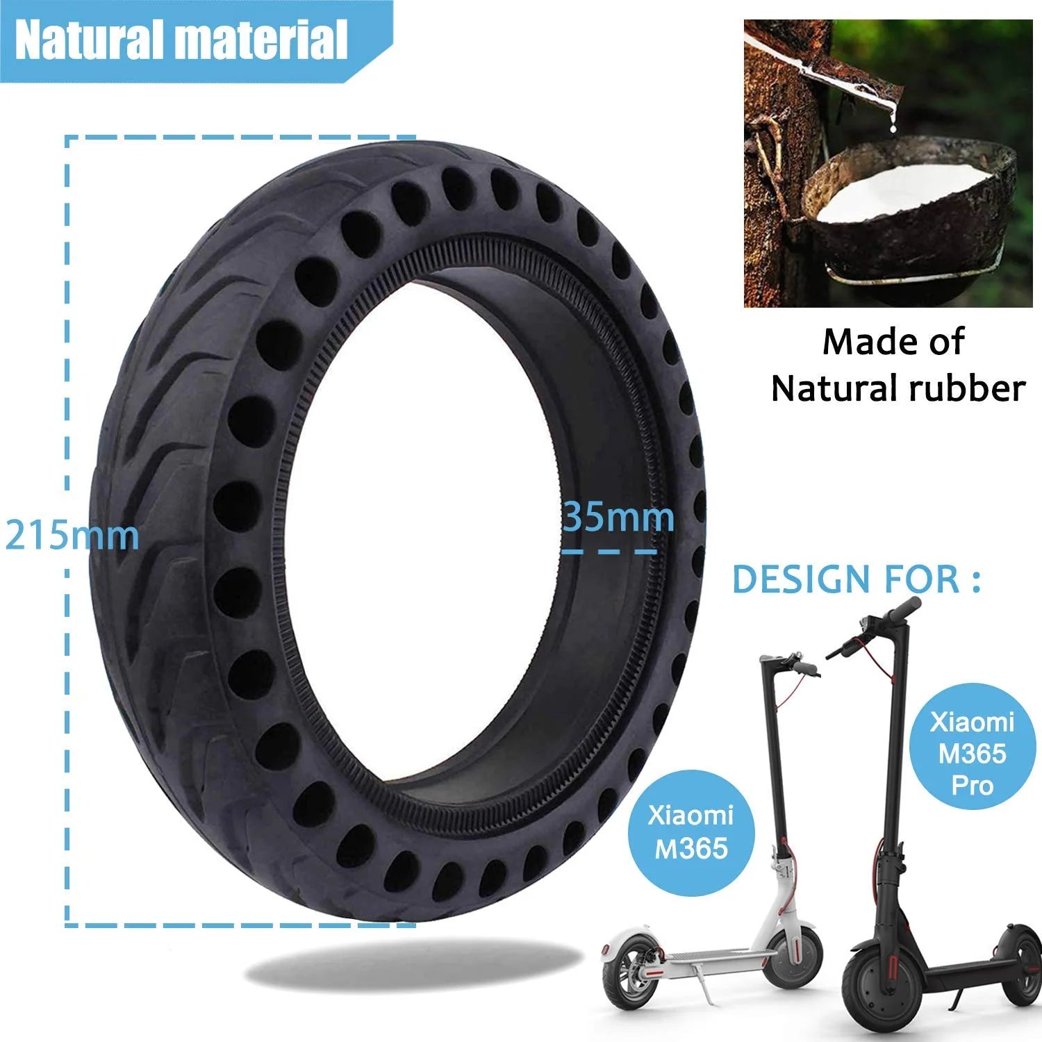 8.5x 2.5 Inches Explosion-Proof Honeycomb Electric Scooter Solid Tire