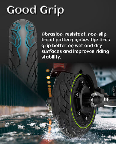 10 x 2.5 Inches Anti-explosion Electric Scooter Solid Tire-Luminous green*2 pieces