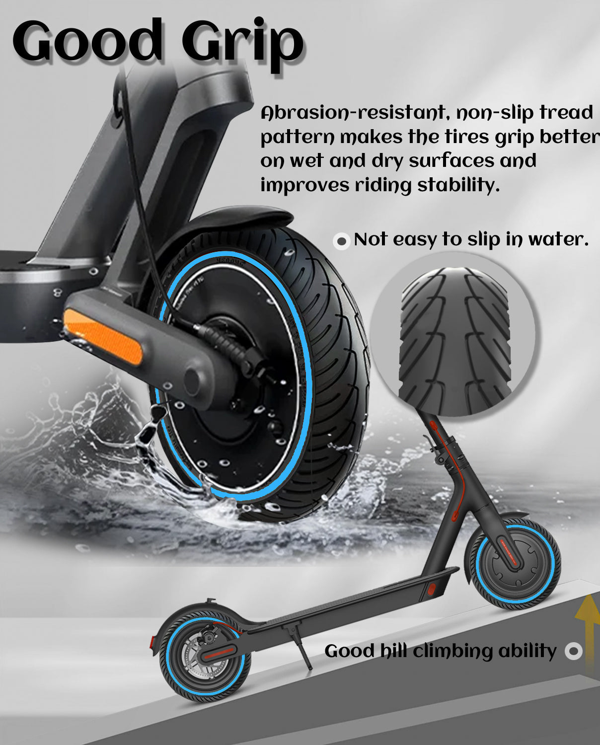 8.5 x 2.0 Inches Anti-explosion Electric Scooter Solid Tire-Blue*2 pieces