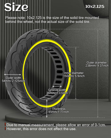 10x2.125 Inches Explosion-Proof Electric Scooter Solid Tire-Yellow*2 pieces