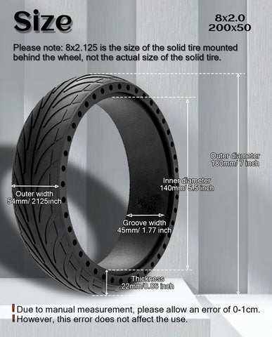 8x2.0 Inches Electric Scooter Solid Tire