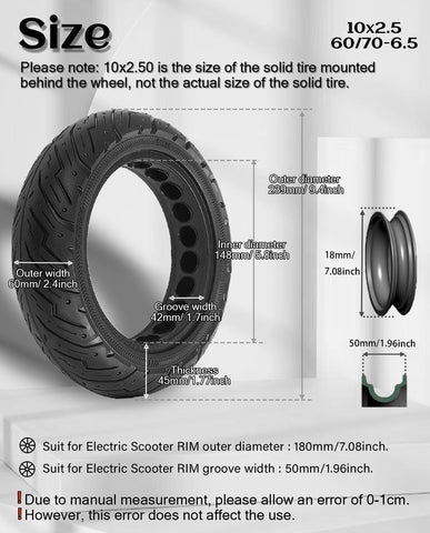 10x2.5 Inches Honeycomb Electric Scooter Solid Tire