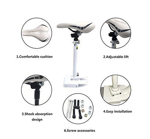 Electric Scooter Adjustable Seat-White