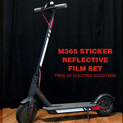 GLDYTIMES Reflective Strip Film Frame Pedal Sticker and Front & Rear Wheel Waterproof Sticker for Xiaomi Mijia M365 Electric Scooter