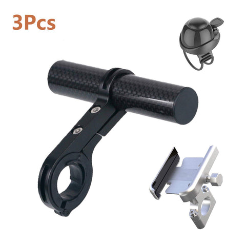 Bike & Electric Scooter Handlebar Set (Phone holder, Bell, Extension Bar)