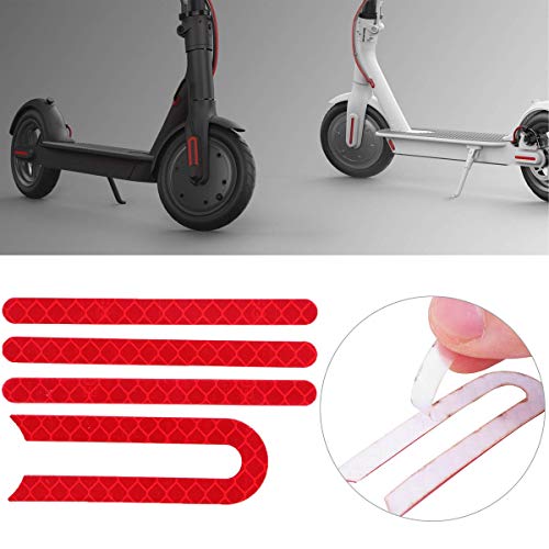 GLDYTIMES Reflective Strip Film Frame Pedal Sticker and Front & Rear Wheel Waterproof Sticker for Xiaomi Mijia M365 Electric Scooter